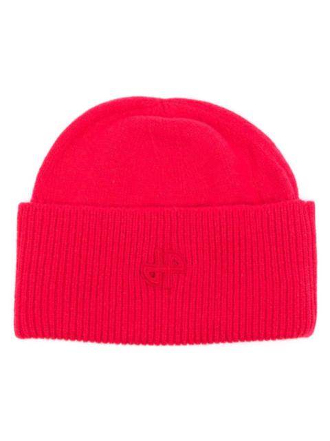 PATOU logo-patch cashmere beanie