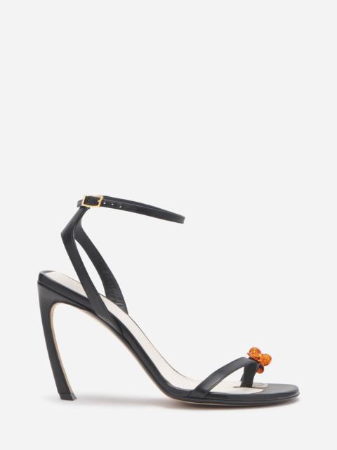 Lanvin LEATHER SWING SANDALS WITH MELODIE JEWEL