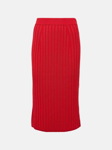 JOSEPH Ribbed-knit midi skirt