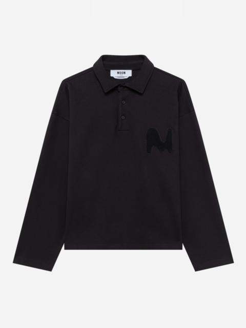 MSGM Cotton piqué polo with terry patch