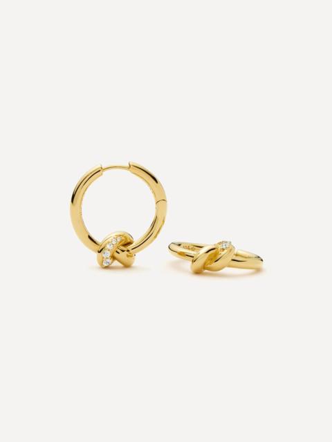 MISSOMA X Lucy Williams 18ct Gold-Plated Pavé Knot Small Hoop Earrings