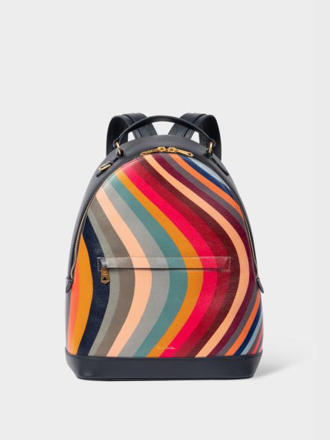 Paul Smith Leather 'Swirl' Backpack