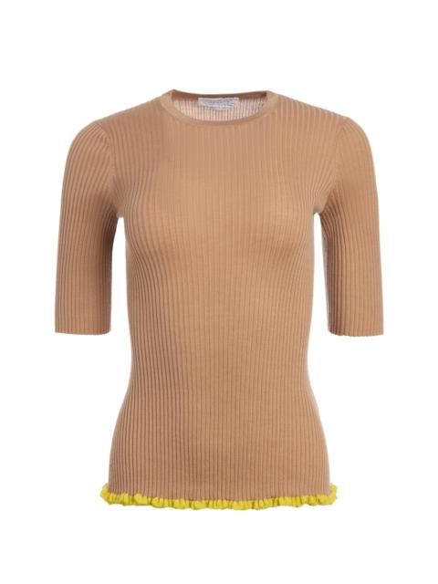 GABRIELA HEARST Mireya Knit Top in Camel Silk Casmere