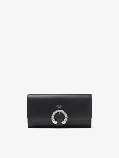 Wallet W/chain
Black Calf Leather Wallet with Crystal Buckle