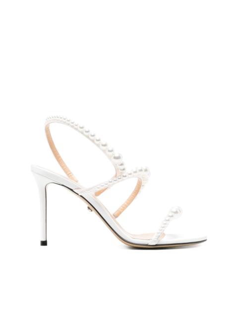 MACH & MACH 90mm faux-pearl satin sandals