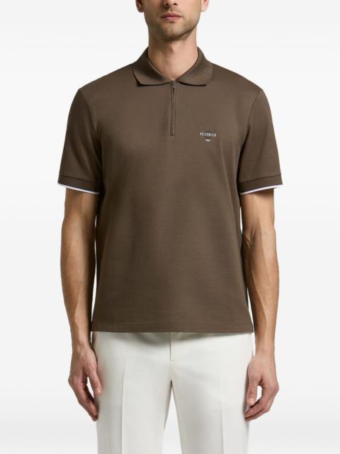 PESERICO Piquet logo-print zip-fastening polo shirt