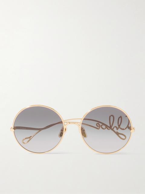 Chloé Iconic Round-frame Gold-tone Sunglasses