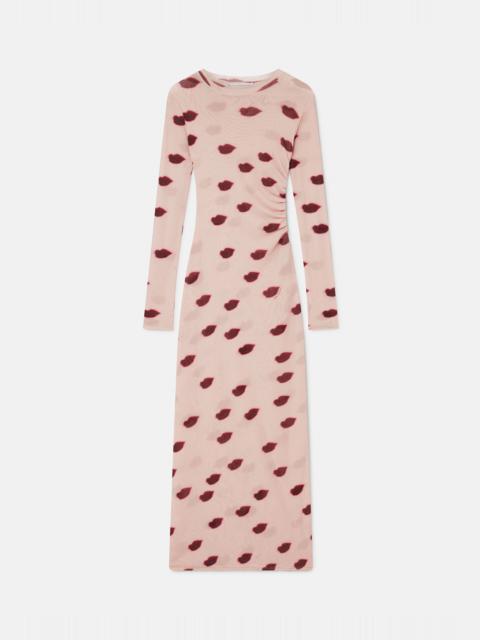 Stella McCartney Long-Sleeve Lips Print Maxi Dress