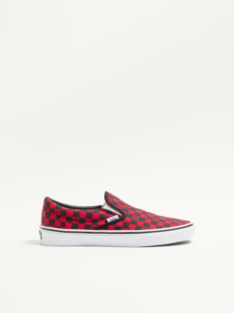 Valentino VALENTINO GARAVANI AND VANS SLIP-ON SNEAKER IN FABRIC WITH VLOGO CHECKERBOARD PRINT