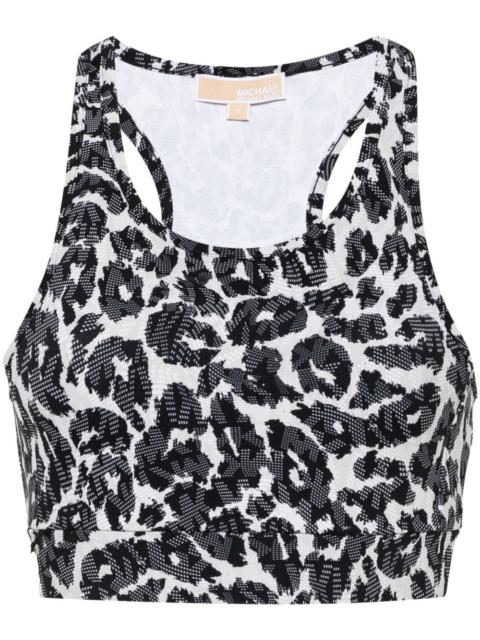 MICHAEL KORS leopard-print sports bra