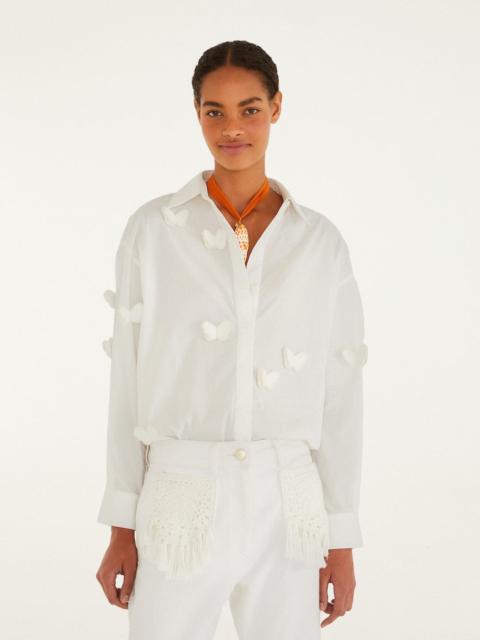 FARM RIO Off-White Butterflies Blouse