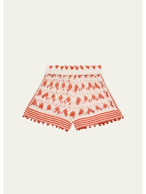 RAMY BROOK Cordelia Crochet Coverup Mini Shorts