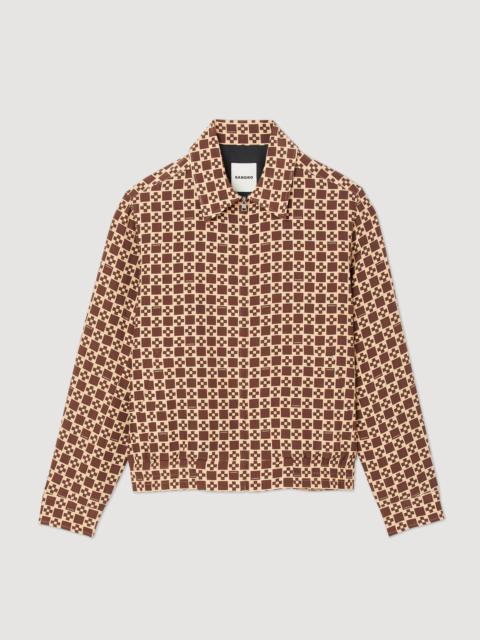 Sandro Printed Square Cross jacket