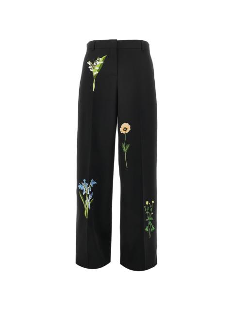 Stella McCartney floral-embroidered trousers