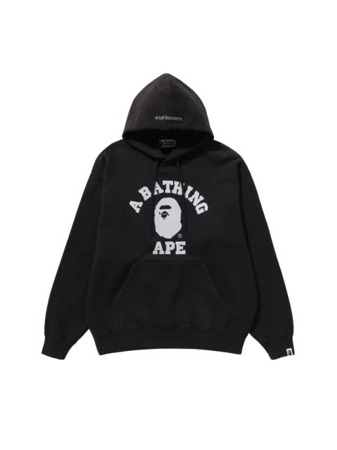 A BATHING APE® BAPE College Overdye Pullover Hoodie 'Black'