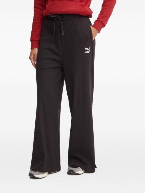 PUMA ribbed drawstring track pants