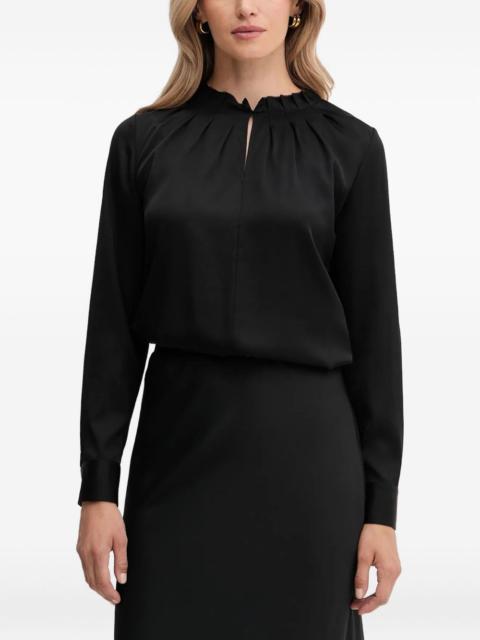 BOSS keyhole-neck blouse