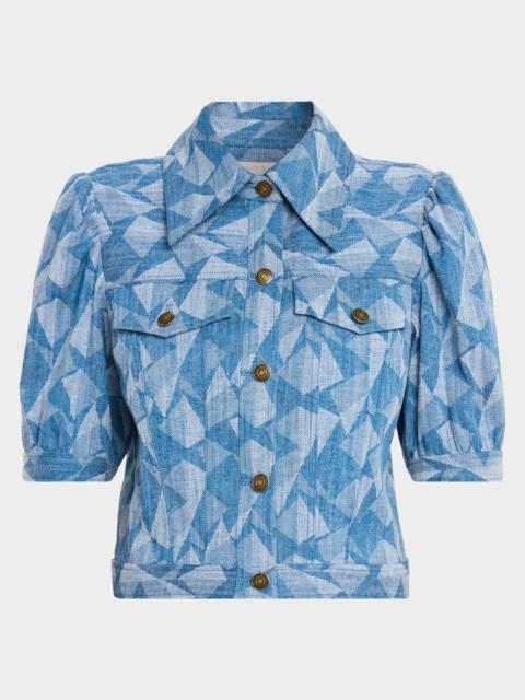 RAMY BROOK Angelica Geometric Denim Jacket