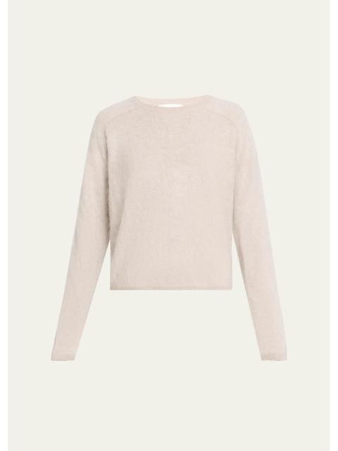 LISA YANG Lexia Mock-Neck Cashmere Short-Sleeve Sweater