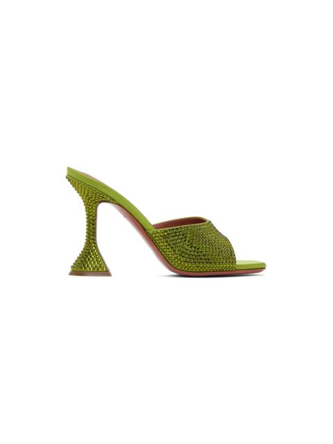 Green Lupita Crystal Heeled Sandals