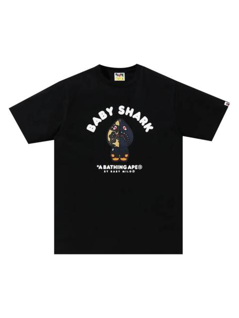 BAPE Baby Milo Shark College Tee 'Black/Navy'