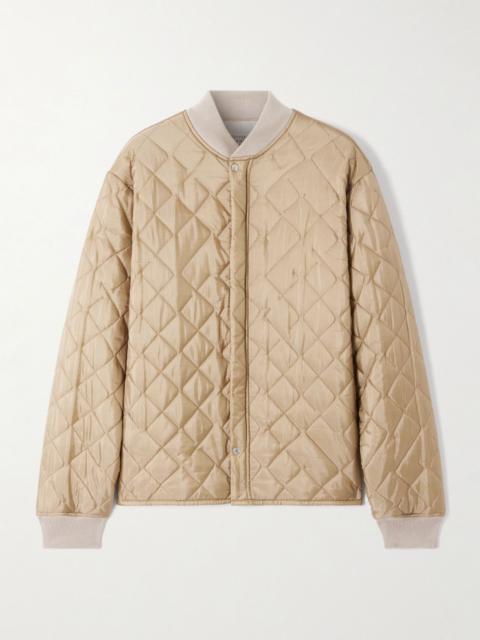 Maison Margiela Reversible quilted shell and ribbed cotton jacket Beige