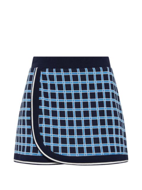 THE UPSIDE checked wrap mini skirt