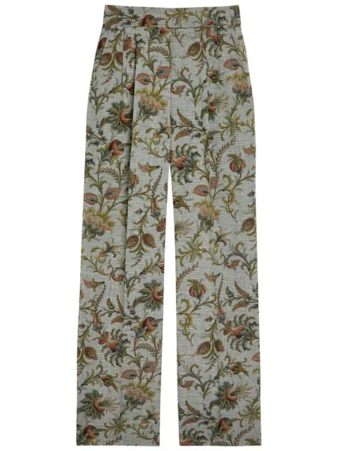 Etro Etro Patterned Wide-leg Trousers