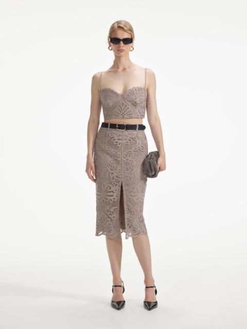 self-portrait Guipure Lace Crop Top