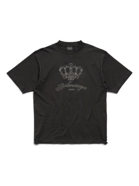 BALENCIAGA (WMNS) Balenciaga BB Motel T-shirt Medium Fit 'Black' 764235TQVK91083