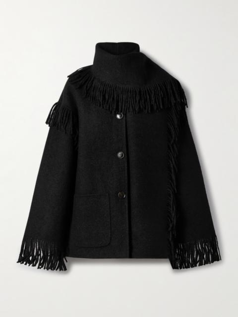 TOTEME Draped Fringed Wool-blend Jacket