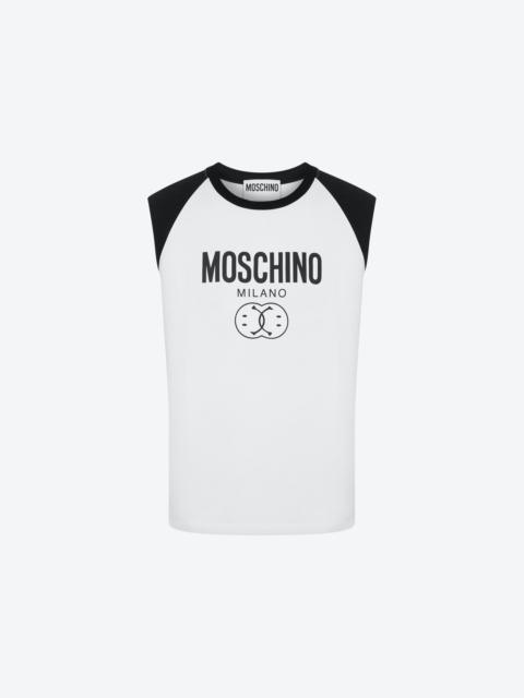 Moschino DOUBLE SMILEY® SLEEVELESS T-SHIRT