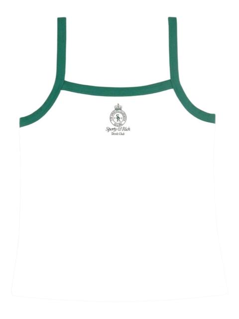 Sporty & Rich logo-print ribbed top