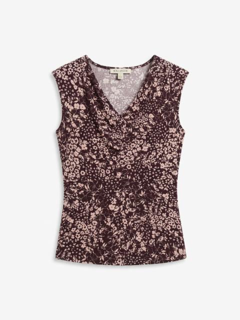 M.M.LaFleur Franka Ruched Top - Light Printed Jersey