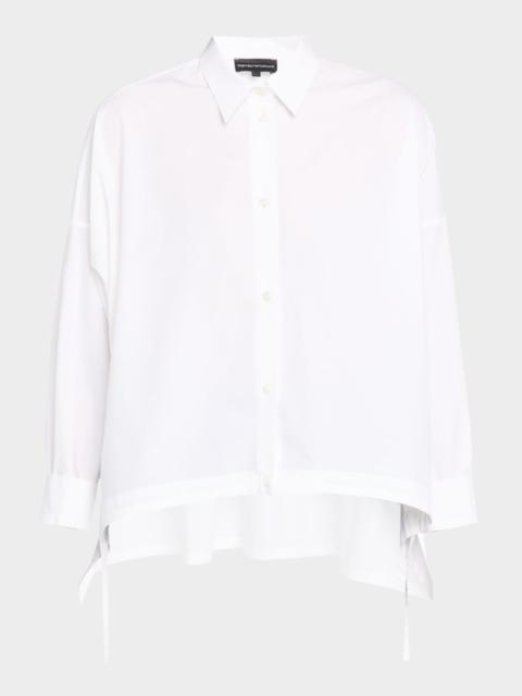 EMPORIO ARMANI Oversized Button-Down Cotton Poplin Shirt
