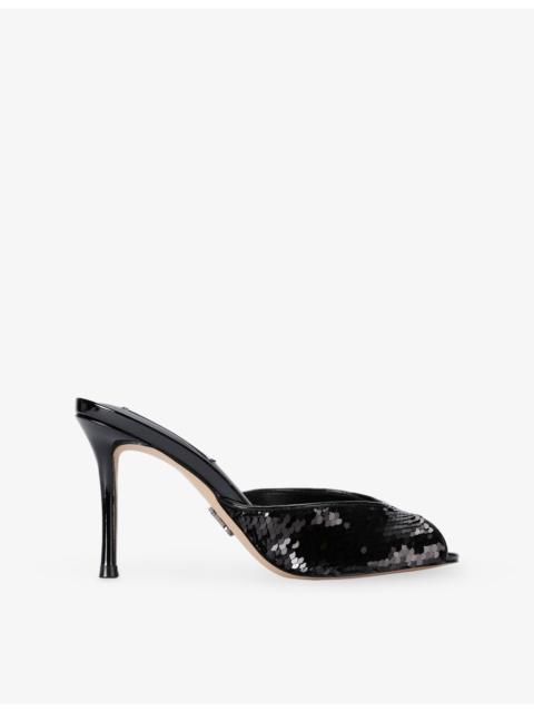 STEVE MADDEN Rollout Faux-Leather Heeled Mules