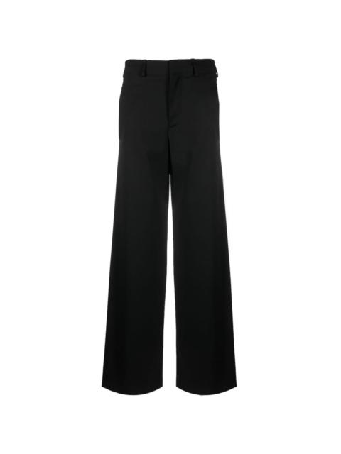 single-stitch logo wide-leg trousers