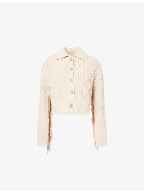 SIMKHAI Virginia Cropped Cotton And Wool Cardigan