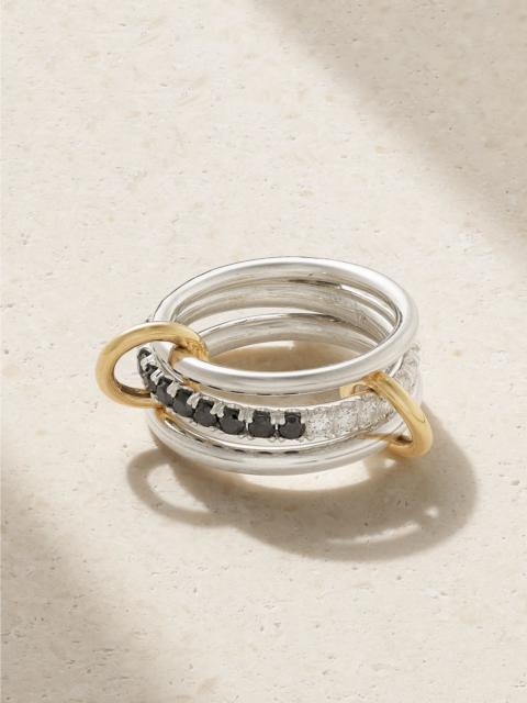 Spinelli Kilcollin Petunia Eclipse sterling silver and 18-karat gold diamond ring Silver