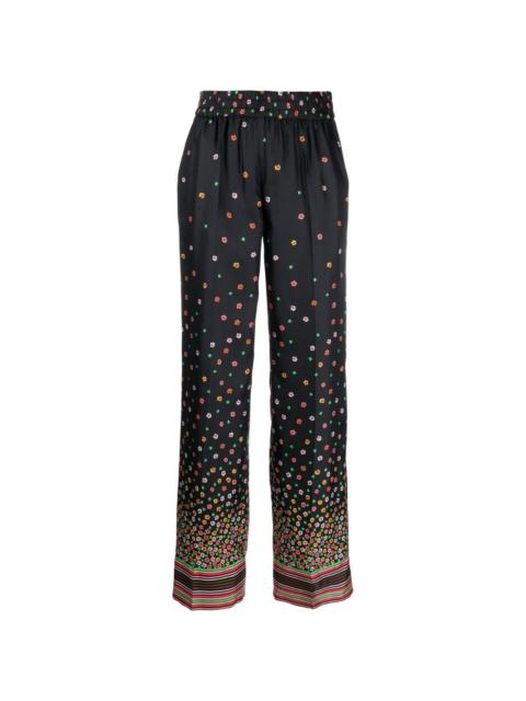 REDValentino floral-print silk trousers