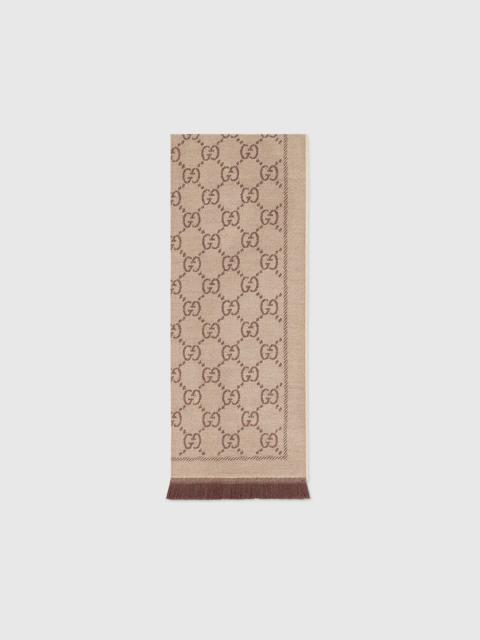 GUCCI GG jacquard knitted scarf