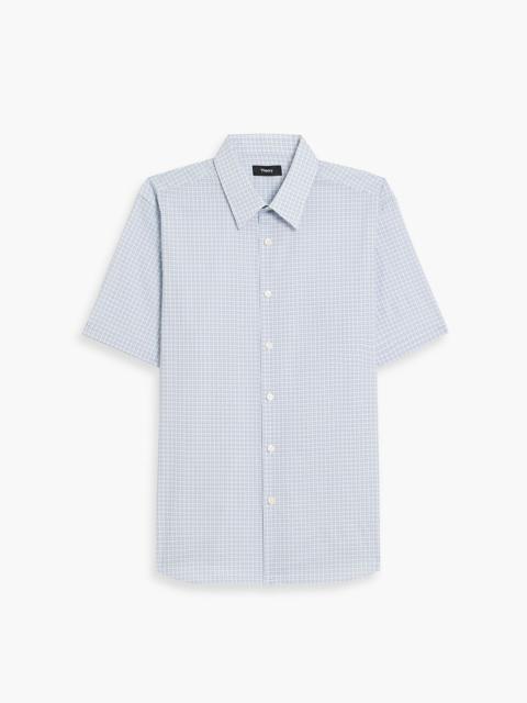 Theory Irving printed cotton-blend poplin shirt