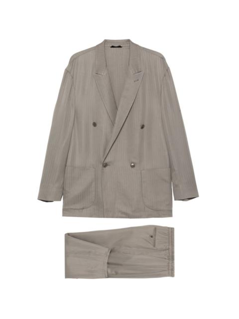 GIORGIO ARMANI double-breasted herringbone suit