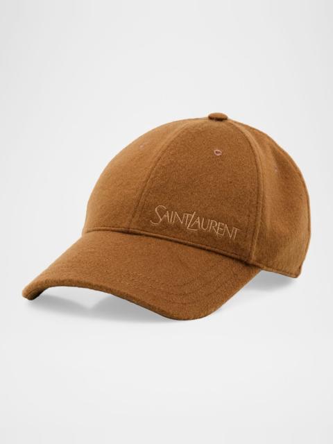 SAINT LAURENT Cashmere Embroidered Baseball Cap