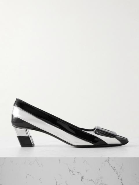 Roger Vivier Belle Vivier 45 Embellished Striped Metallic And Patent-leather Pumps