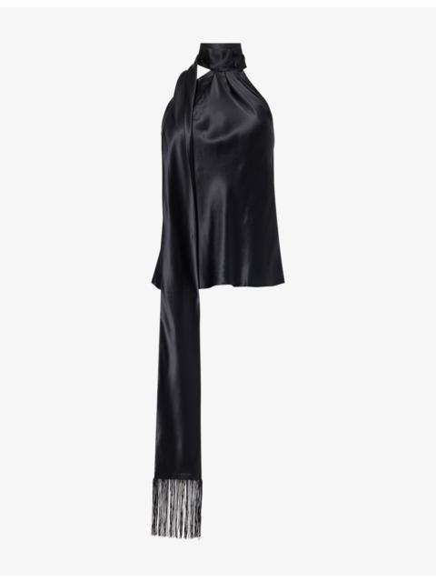 Reformation Sabi Halter-Neck Silk Top