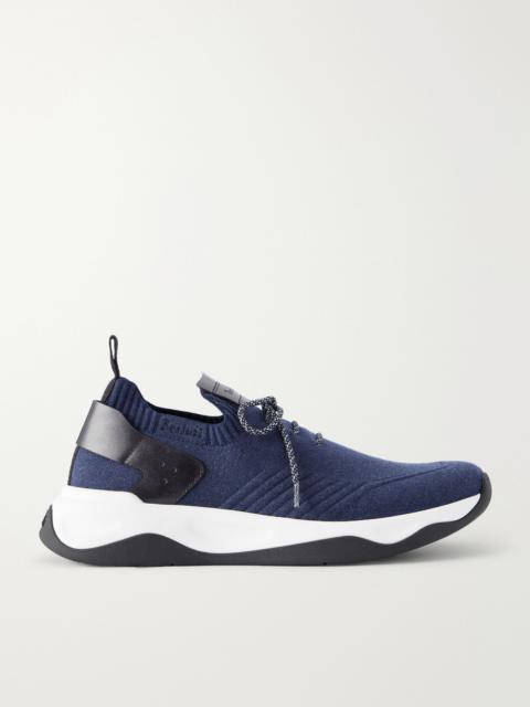 Berluti Shadow Leather-Trimmed Mesh Sneakers