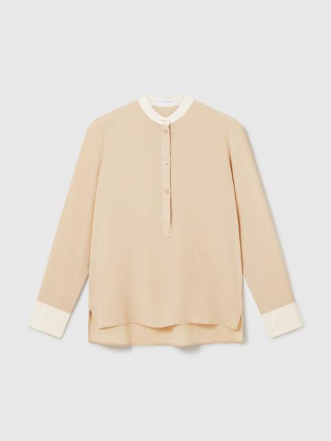 Stella McCartney Contrast Panel Grandfather Collar Shirt