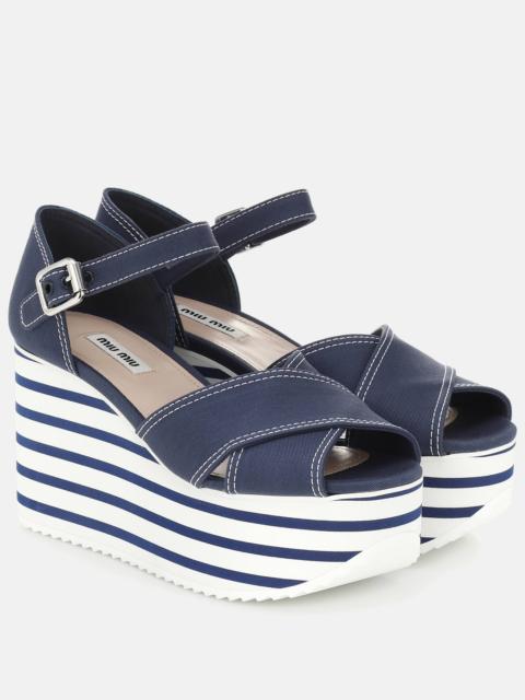 Miu Miu Cotton platform sandals