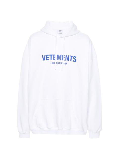 VETEMENTS logo-print cotton-blend hoodie